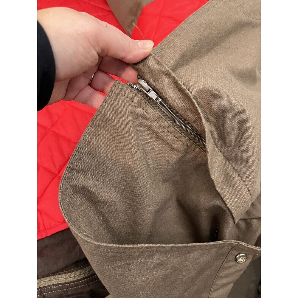 Gilrichco Mens Canvas Trench Coat Sz XL Convertible Removable Lining Leather - Picture 9 of 13
